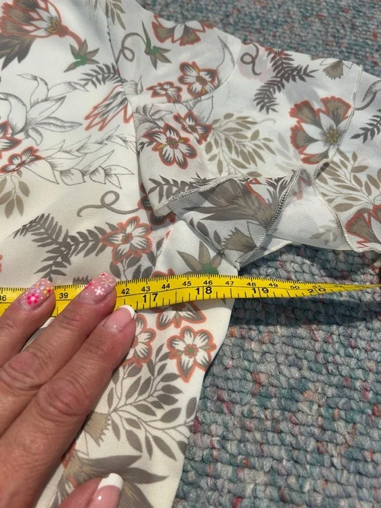 Lysse Cream Midi Dress with Rust and Sage Floral Print - Picture 6 of 9